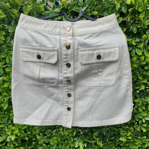 Dynamite Ivory Button-Front Skirt
